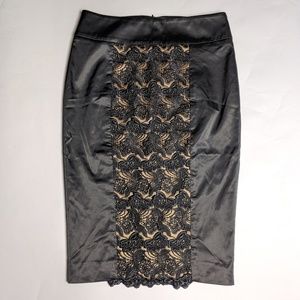 Jupe Courte Bebe Imprimé Floral Métallisé - Taille XS - Femme - Neuve